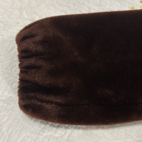 Vtg Sears “The Fashion Place” brown mouton open front coat. - Picture 4 of 8